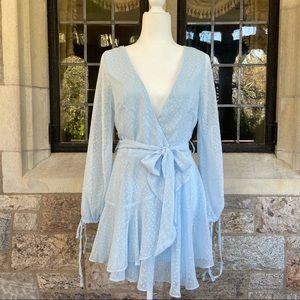 Saints & Secrets baby blue long sleeve dress